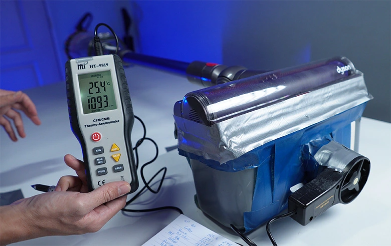 Airflow at nozzle using an anemometer