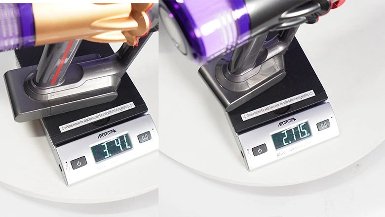 Dyson V9 and V12 weight comparison