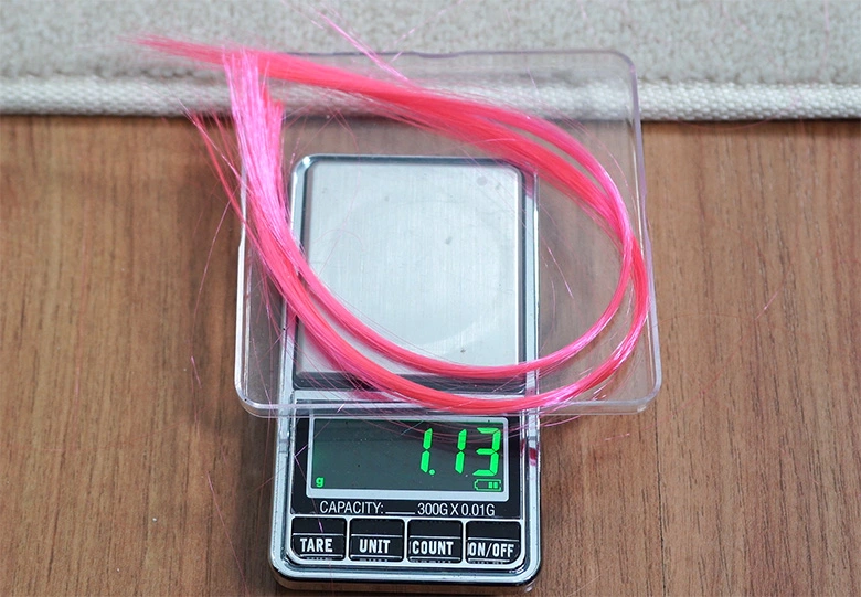 Long hair on weighing scale