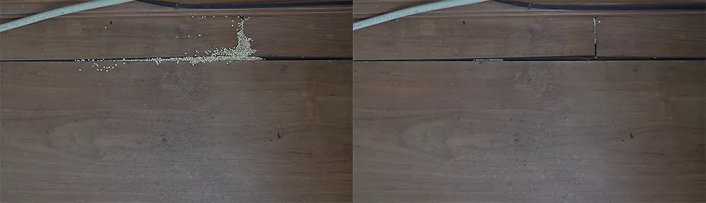 Shark Detect Pro crevice pickup test