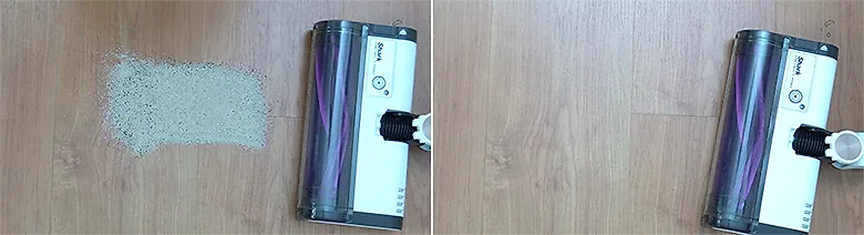 Shark Detect Pro sand on hard floor test