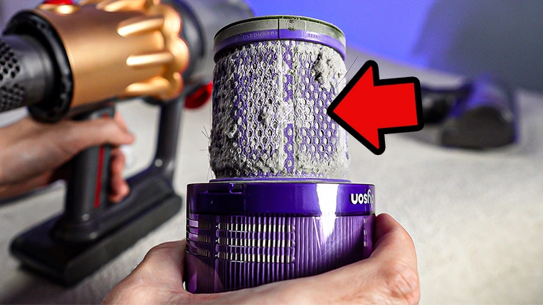 how to clean Dyson V12 filter